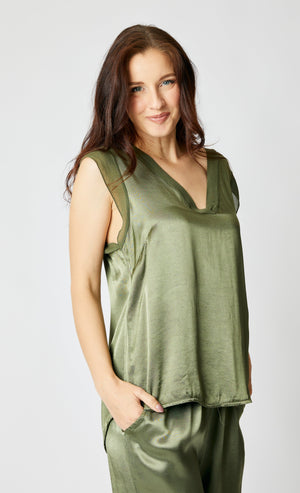 Flutter Sleeve Satin Top