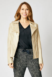Faux Leather Gold Jacket