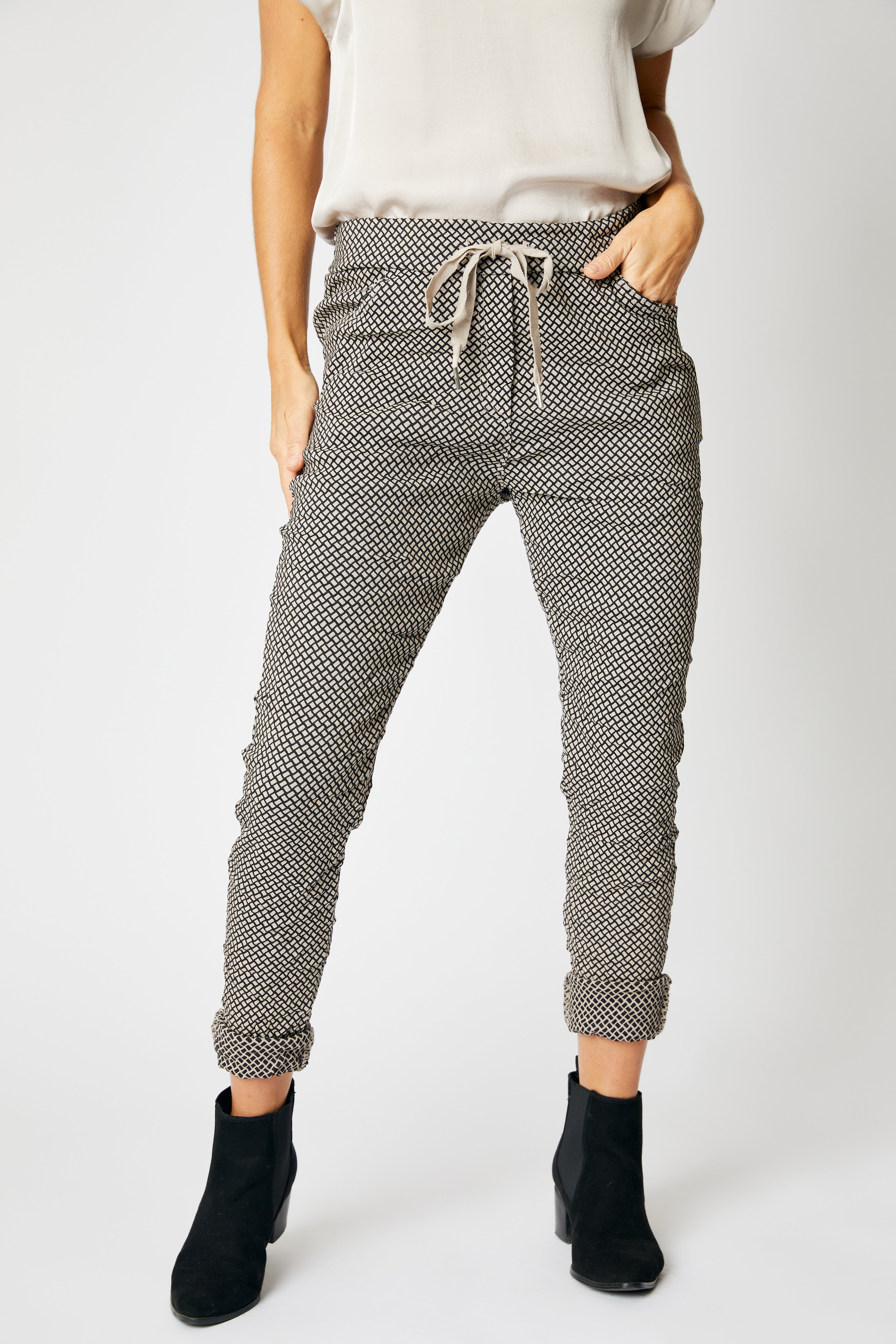 Crisscross Pattern Italian Pants