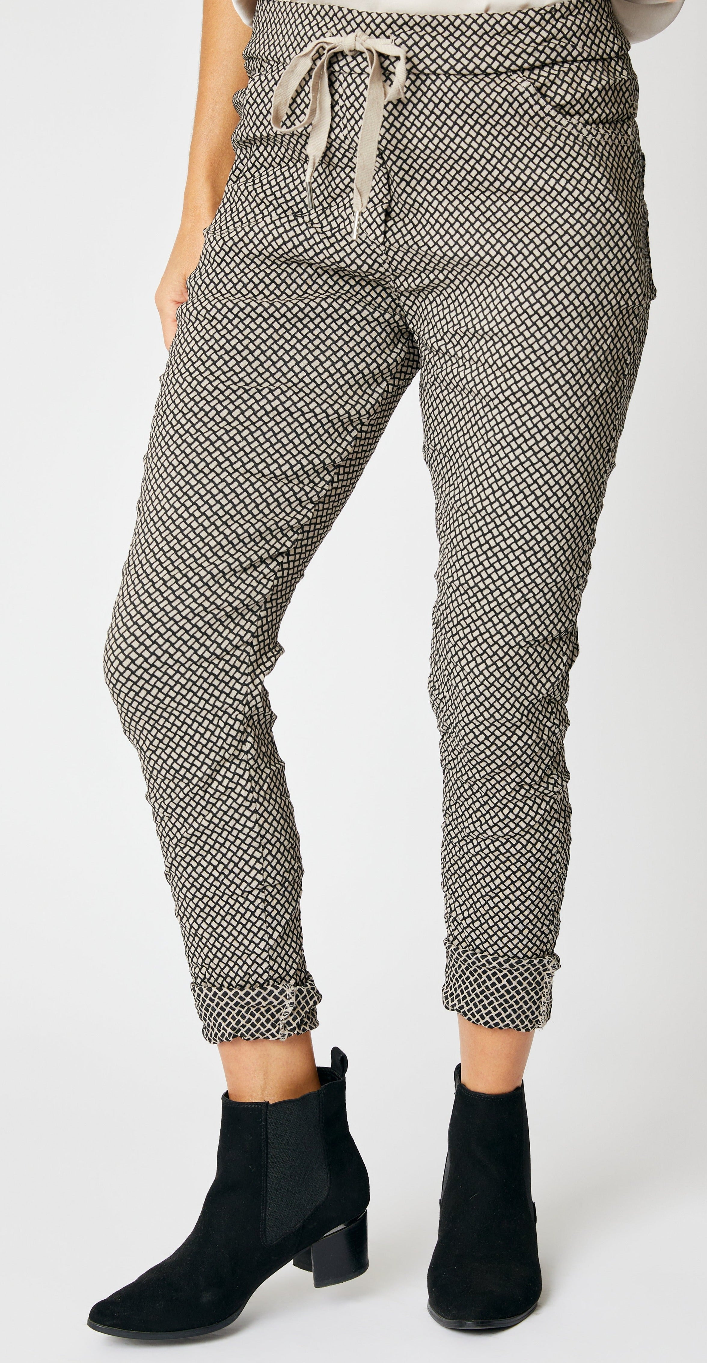 Crisscross Pattern Italian Pants