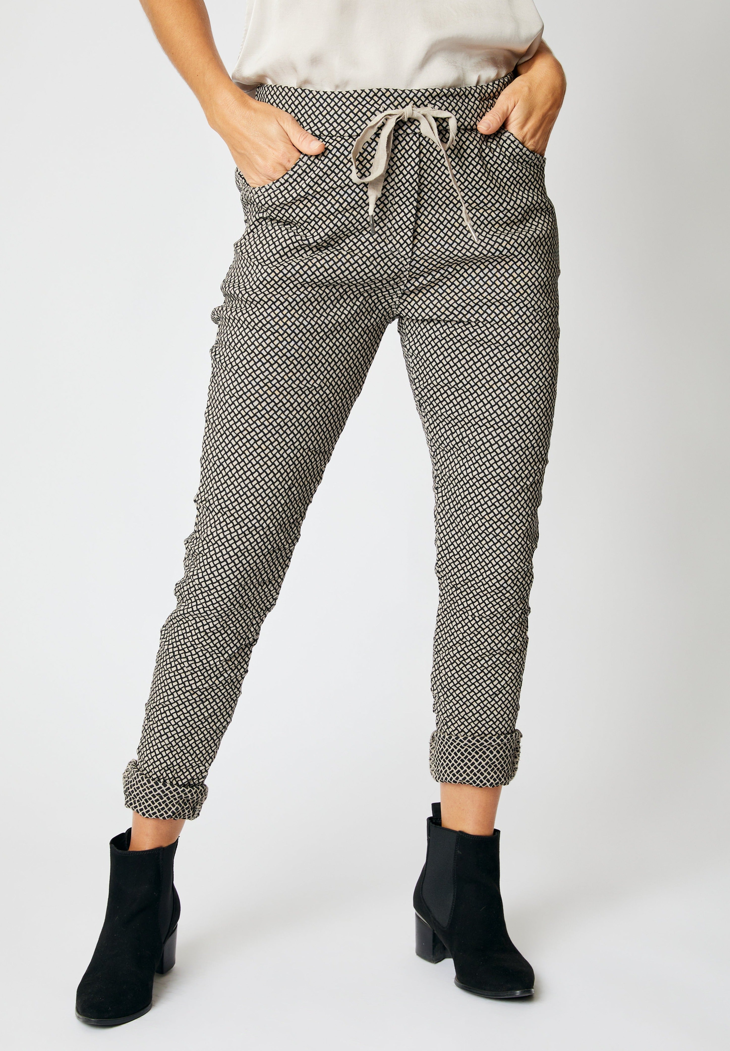 Crisscross Pattern Italian Pants