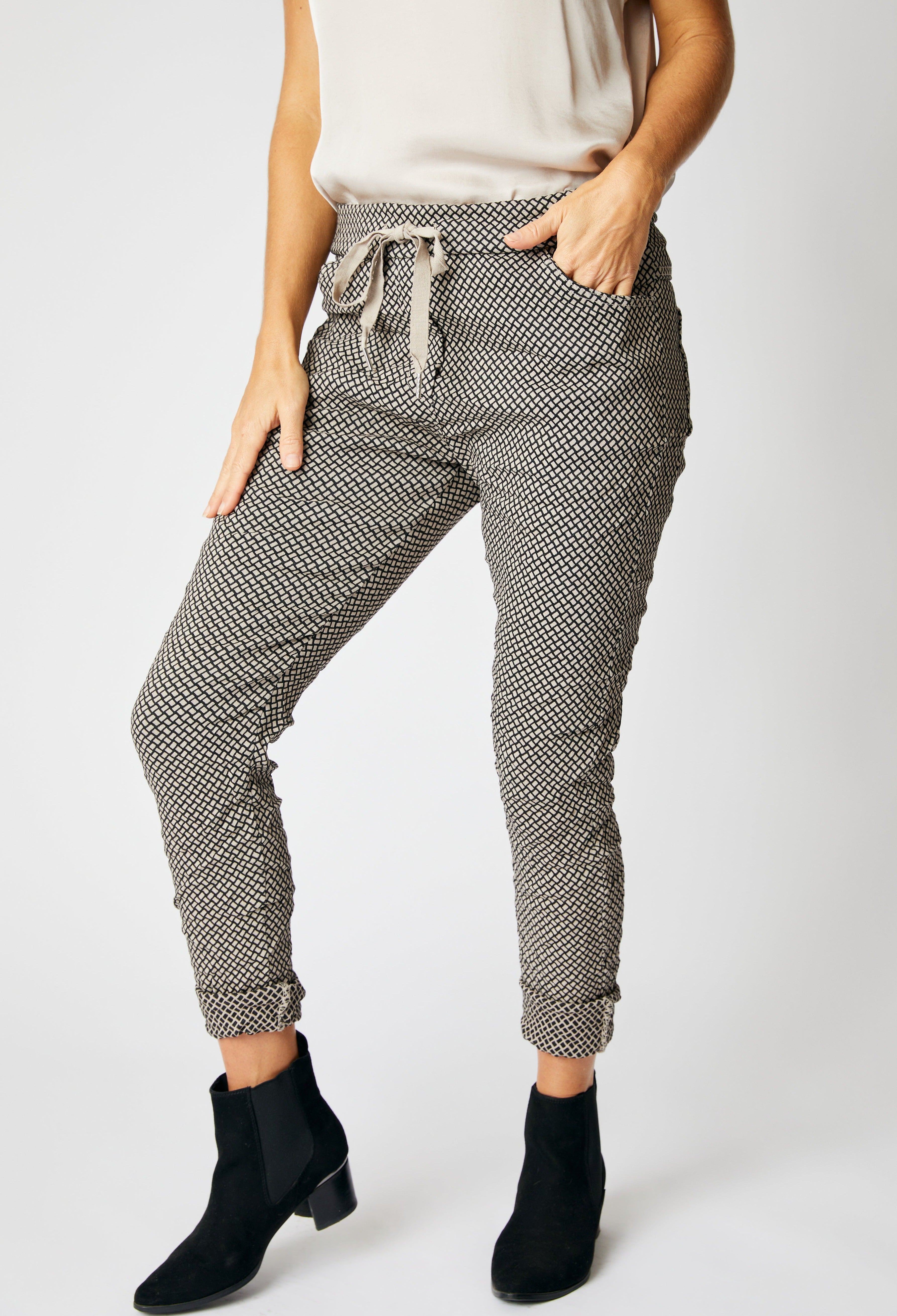 Crisscross Pattern Italian Pants