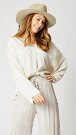 Oversized Satin Trim Top