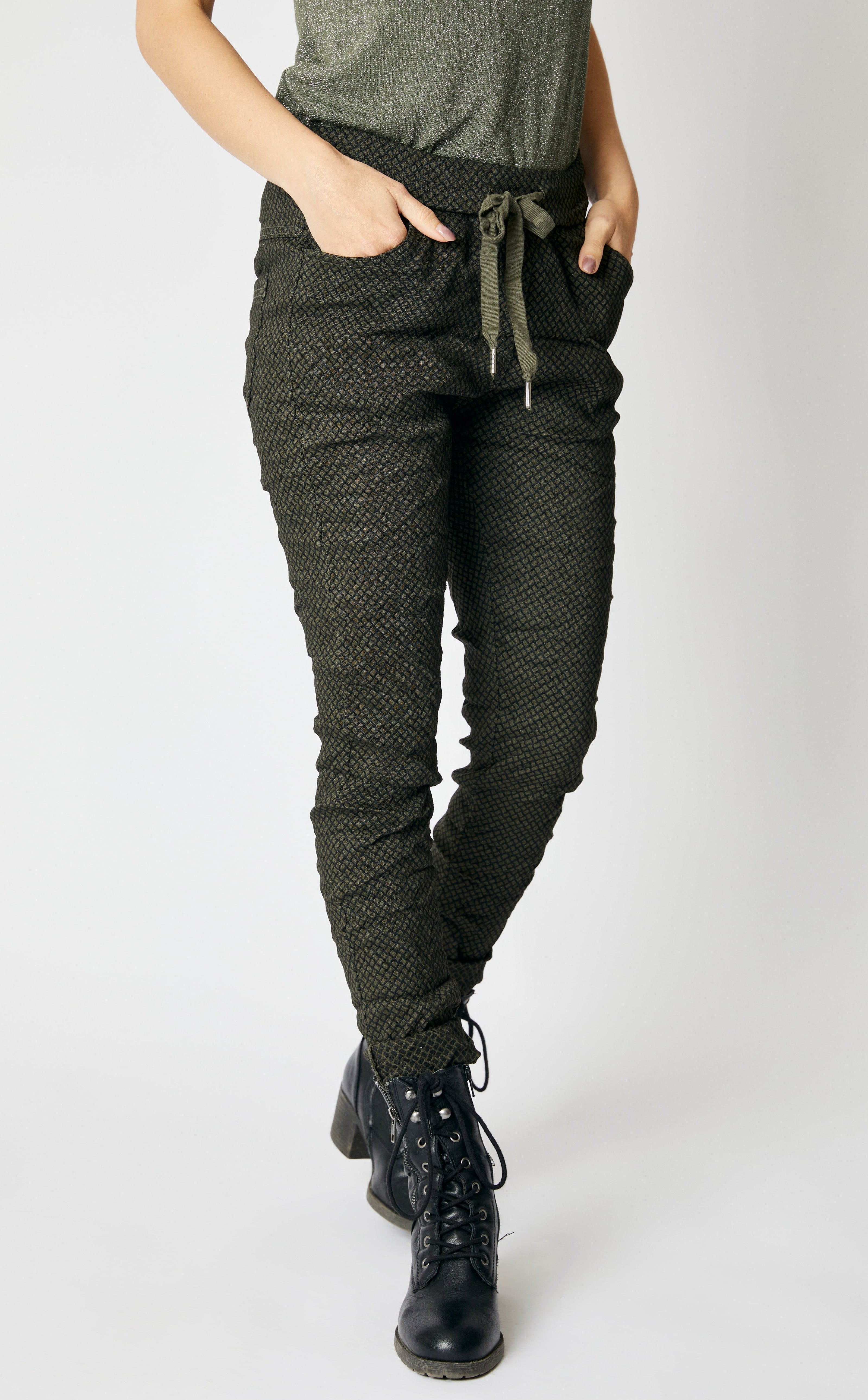 Crisscross Pattern Italian Pants