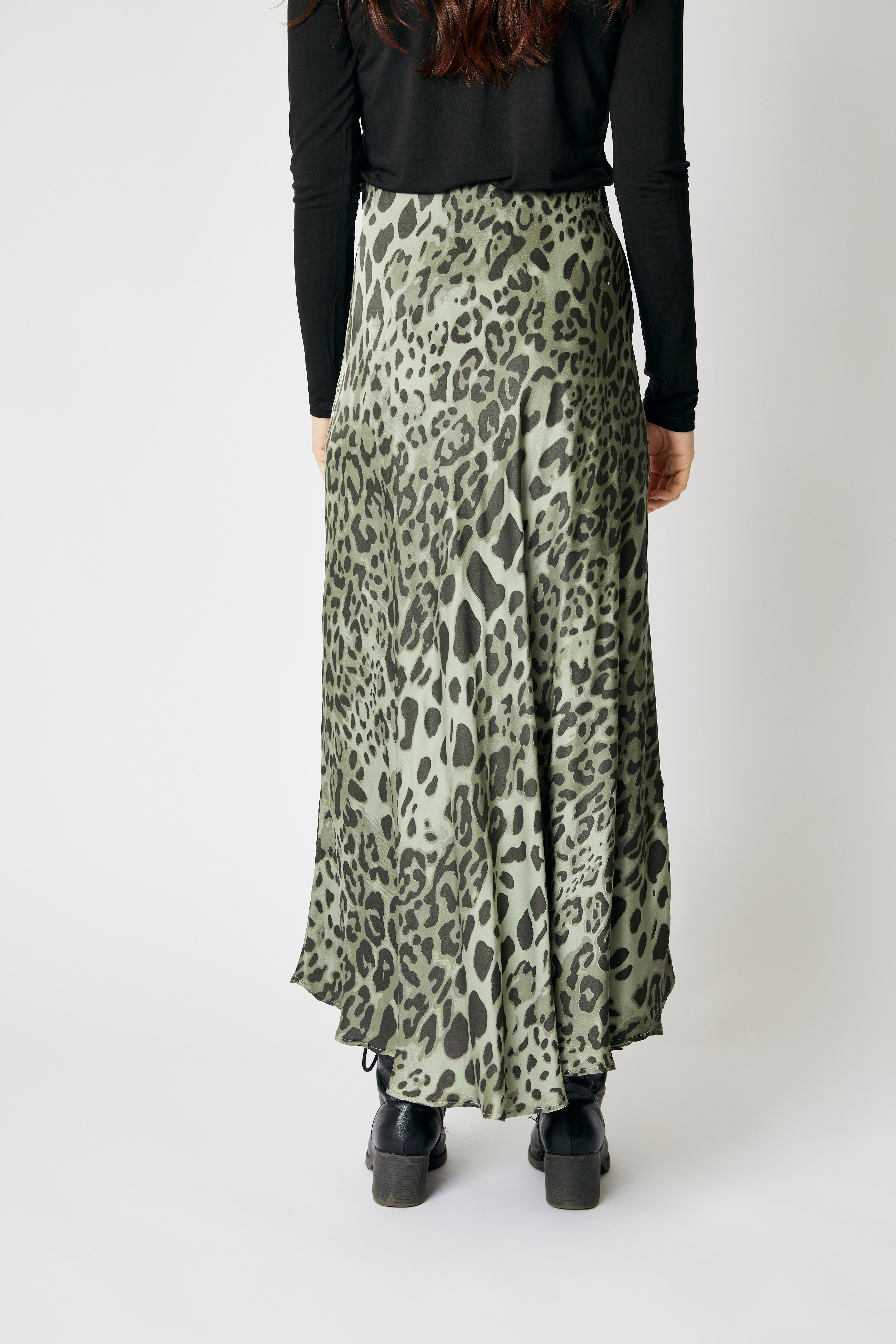 Bias Cut Leopard Skirt (5 Colors)