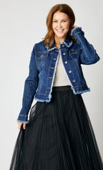 Super Stretch Raw Edge Denim Jacket