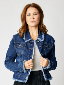 Super Stretch Raw Edge Denim Jacket