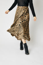 Bias Cut Leopard Skirt (5 Colors)