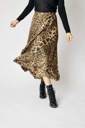 Bias Cut Leopard Skirt (5 Colors)