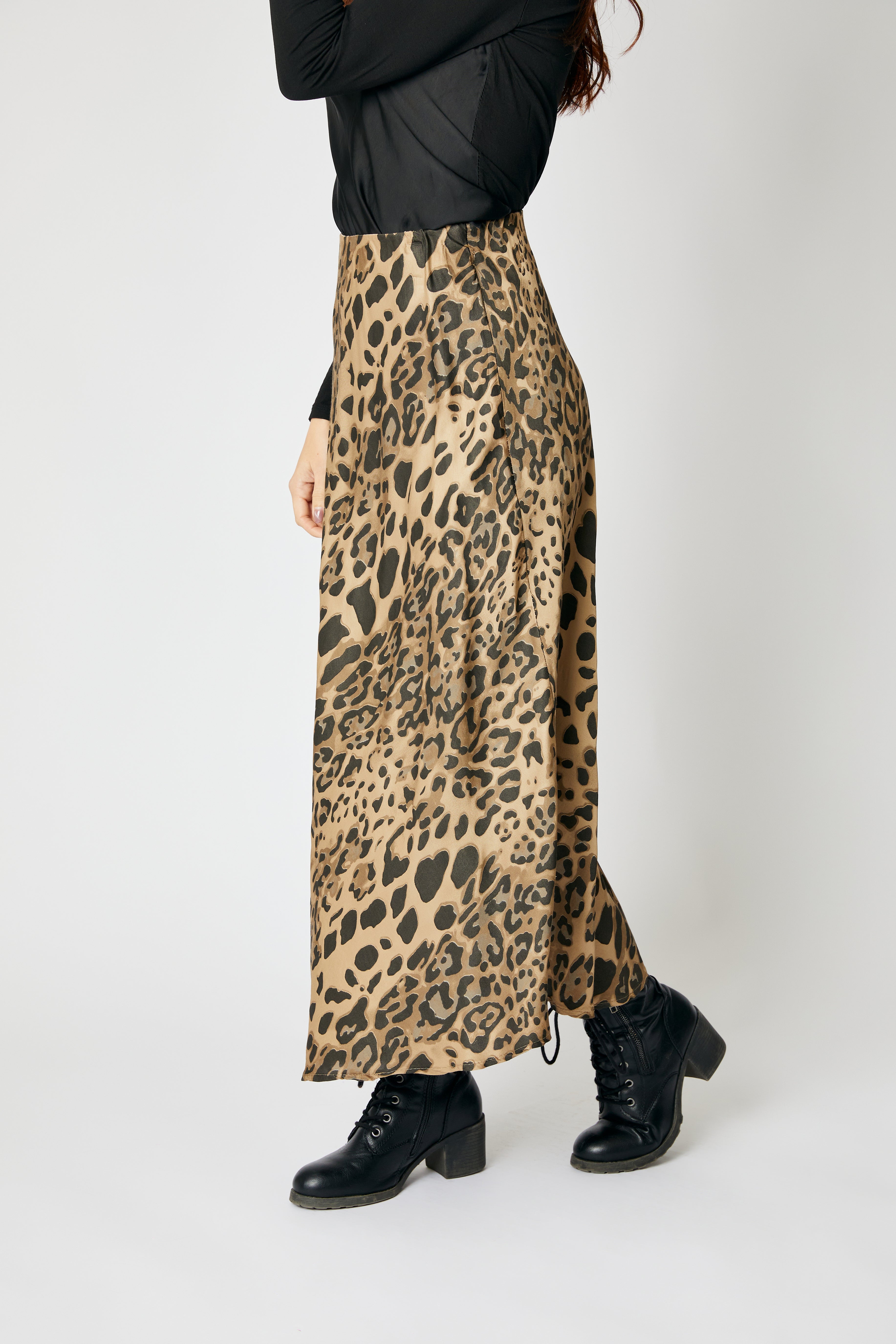 Bias Cut Leopard Skirt (5 Colors)
