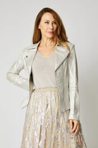 Faux Leather Silver Jacket