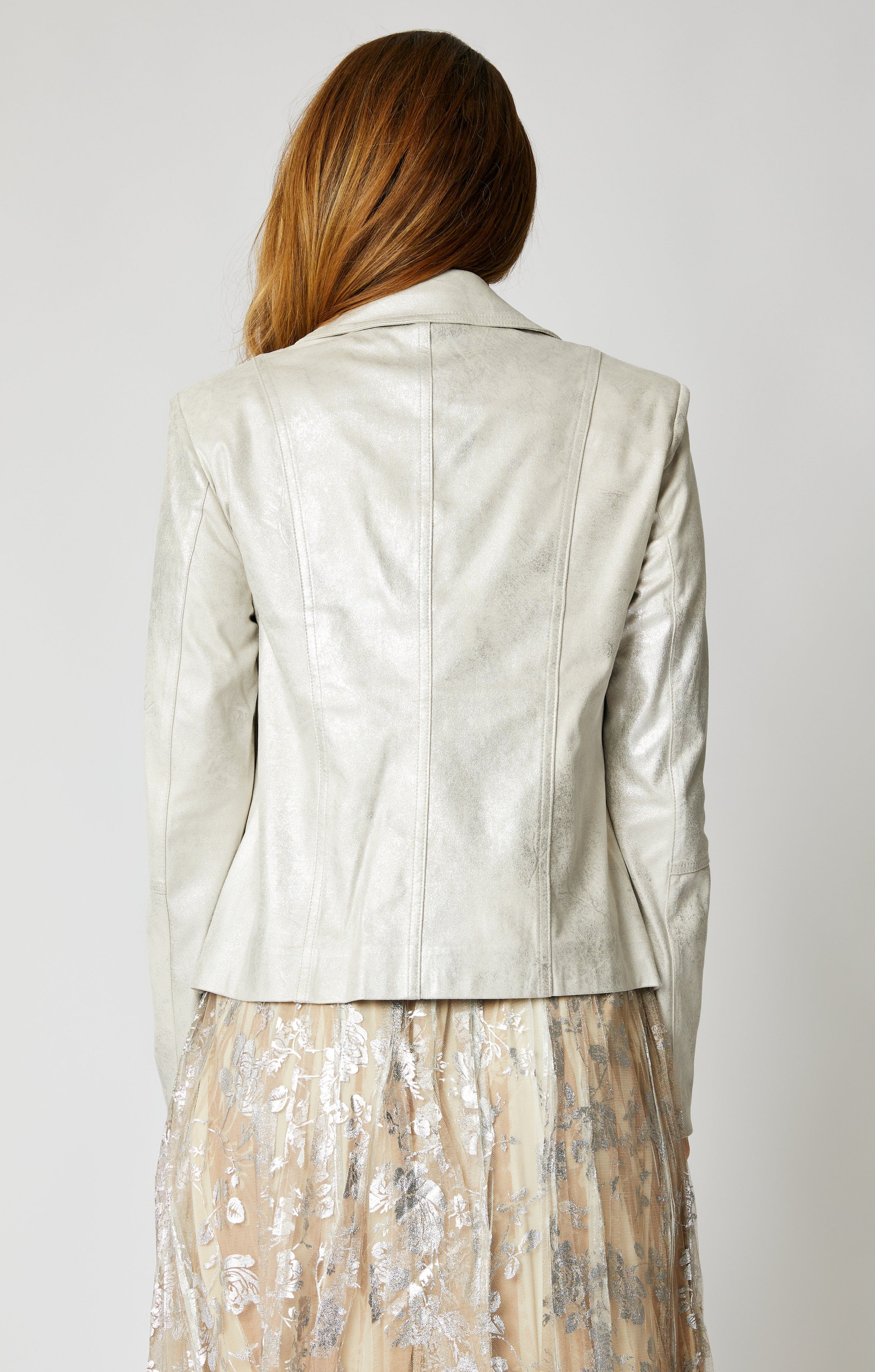 Faux Leather Silver Jacket