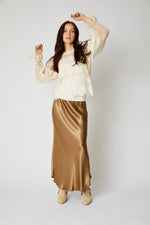 Bias Cut Satin Skirt