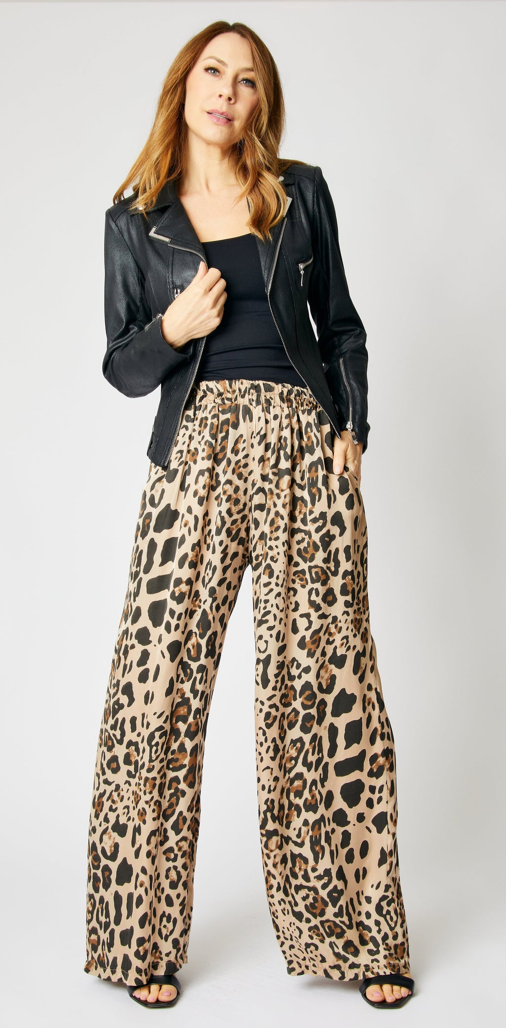 Leopard Satin Pants
