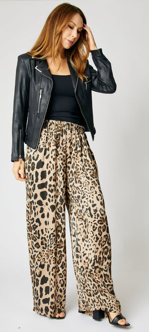 Leopard Satin Pants