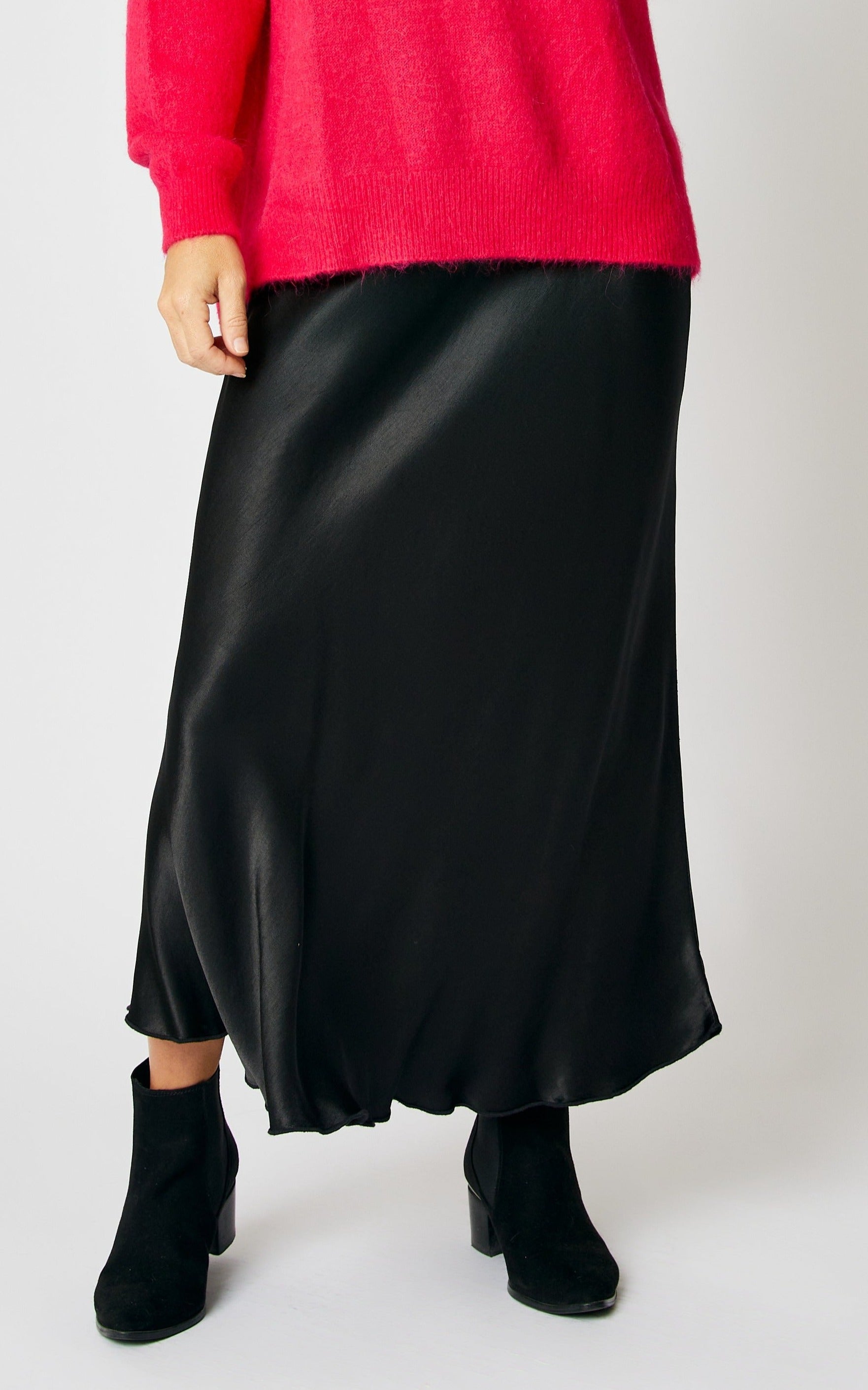 Bias Cut Satin Skirt