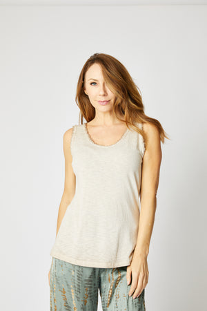 Distressed Raw Edge Tank