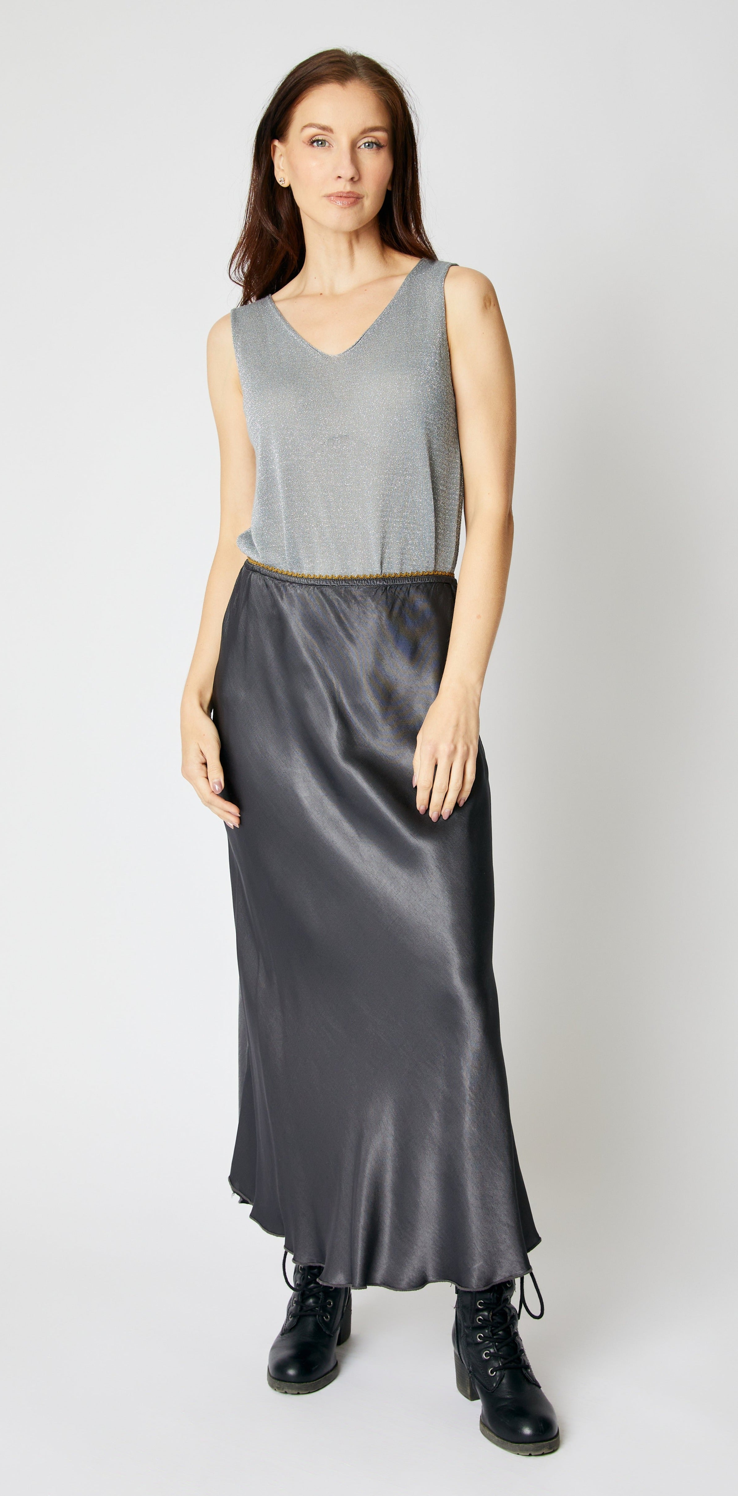 Bias Cut Satin Skirt