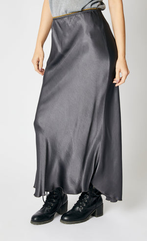 Bias Cut Satin Skirt