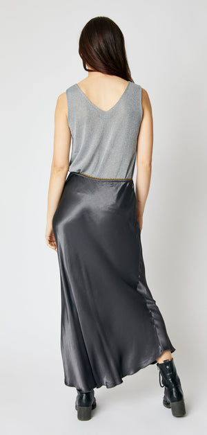 Bias Cut Satin Skirt