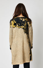 Golden Abstract Long Cardigan - Jacqueline B Clothing