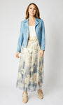 Faux Leather Denim Jacket