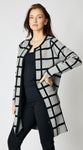 Geometric Gray/Black Sweater Coat - Jacqueline B Clothing