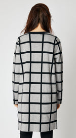 Geometric Gray/Black Sweater Coat - Jacqueline B Clothing