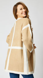 Geometric Camel Coat - Jacqueline B Clothing