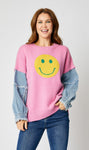 Smiley Denim Sweater