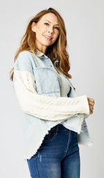 Denim & Cable Knit Shacket