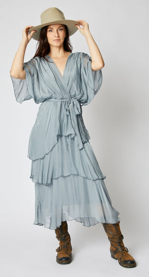 grey ruffle dress Ruffle Detail Corset Two Piece Dress Dark Grey