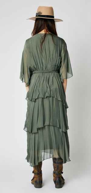 Italian Silk Ruffled Dress