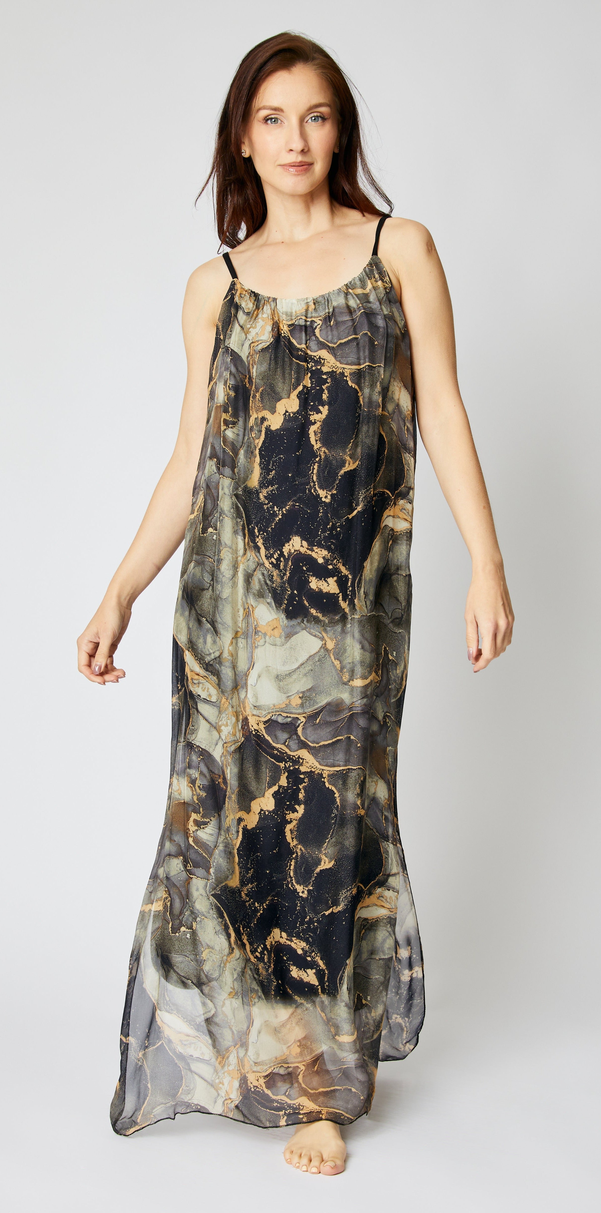 Italian Silk Tank Dress (Four Colors) - Jacqueline B Clothing