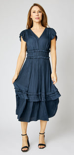 Solid Ruched Waist Dress