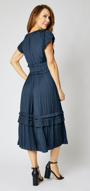 Solid Ruched Waist Dress