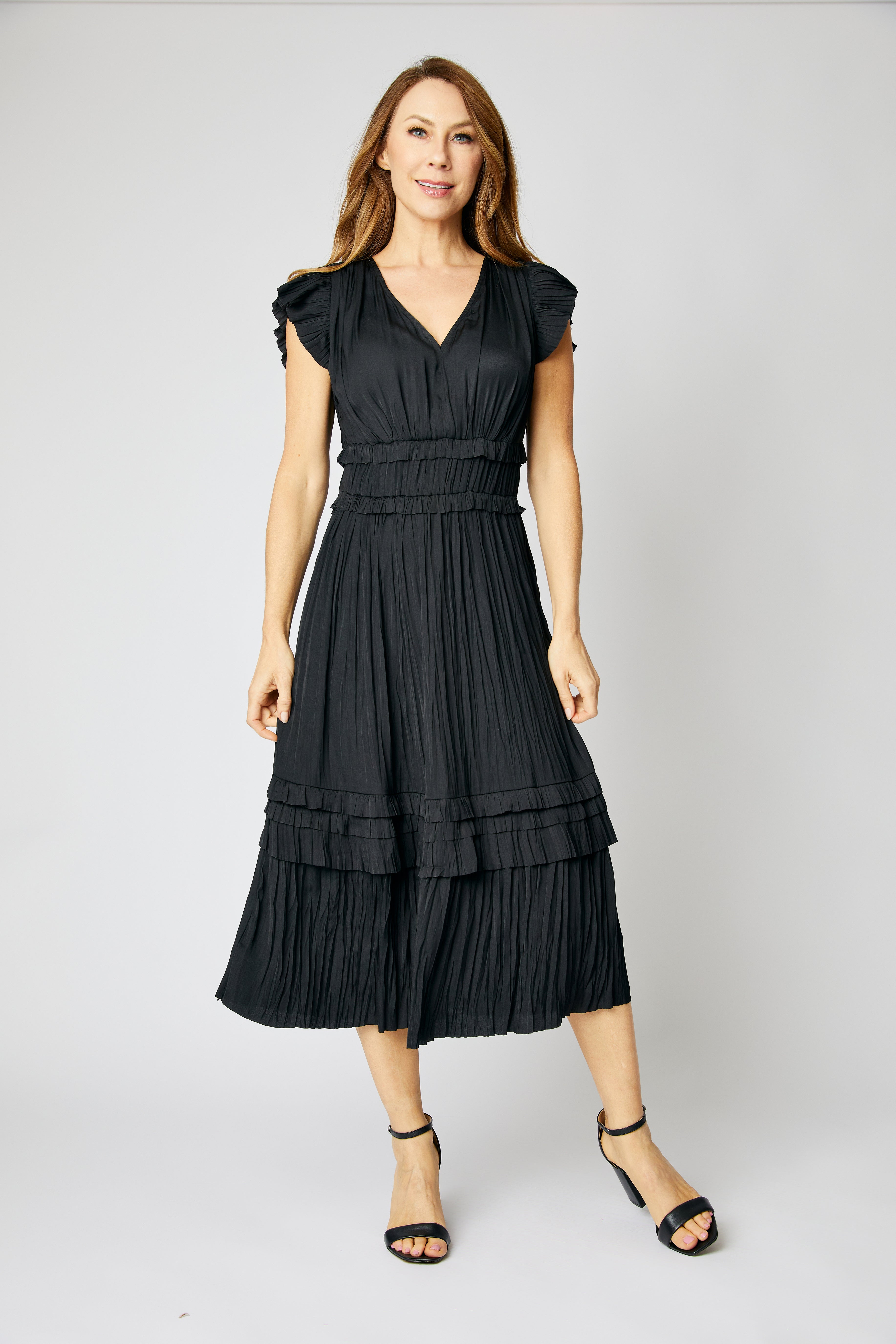 Solid Ruched Waist Dress – Jacqueline B Clothing