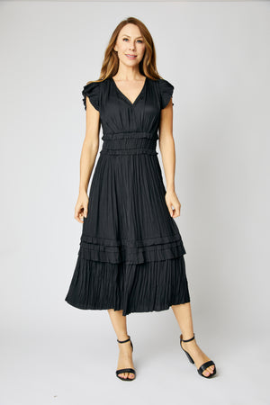 Solid Ruched Waist Dress