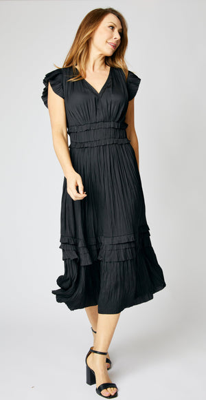 Solid Ruched Waist Dress