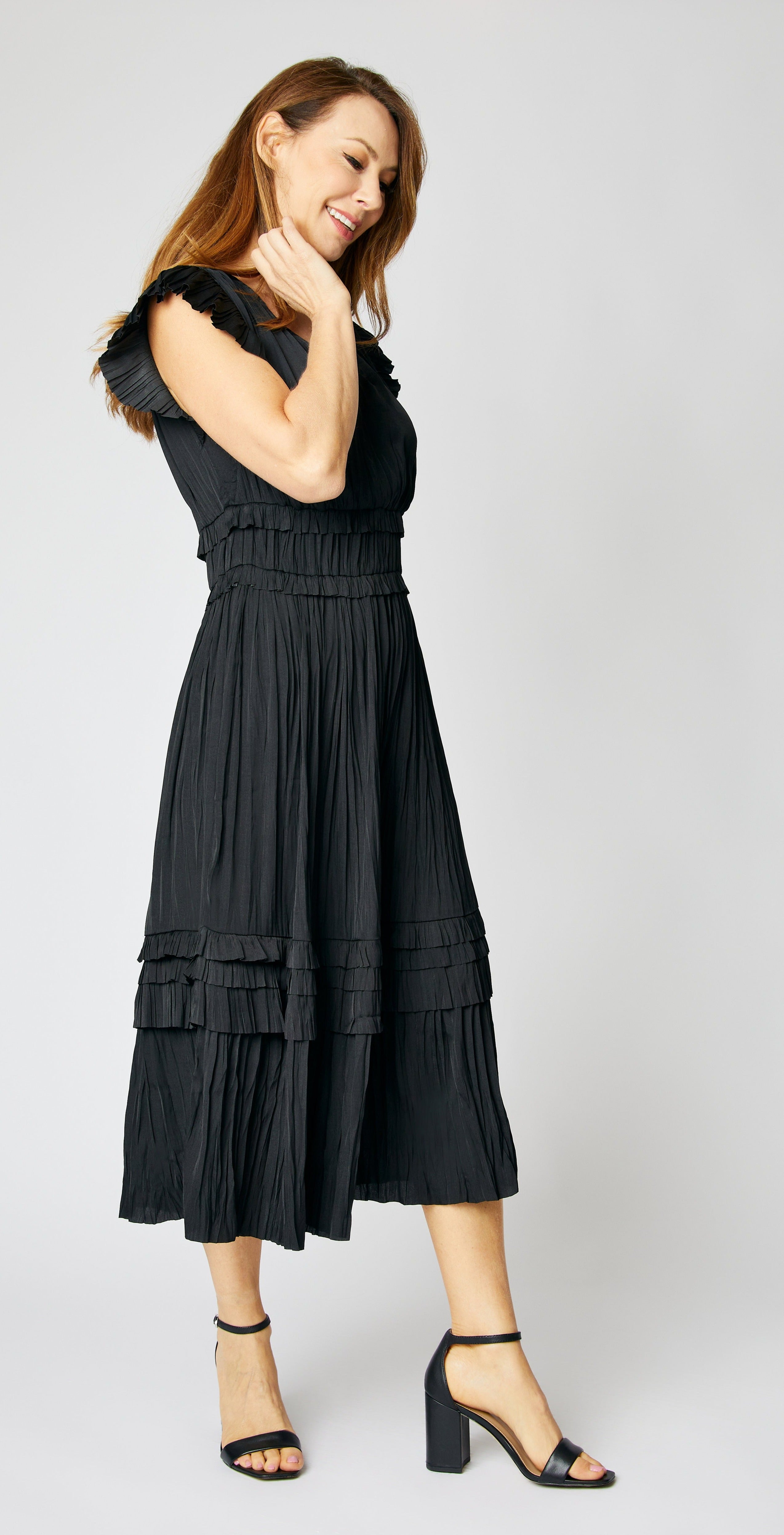 Solid Ruched Waist Dress