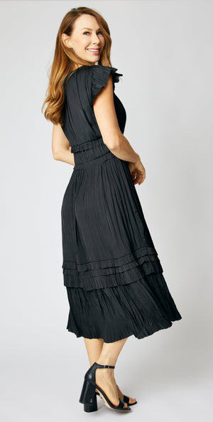 Solid Ruched Waist Dress