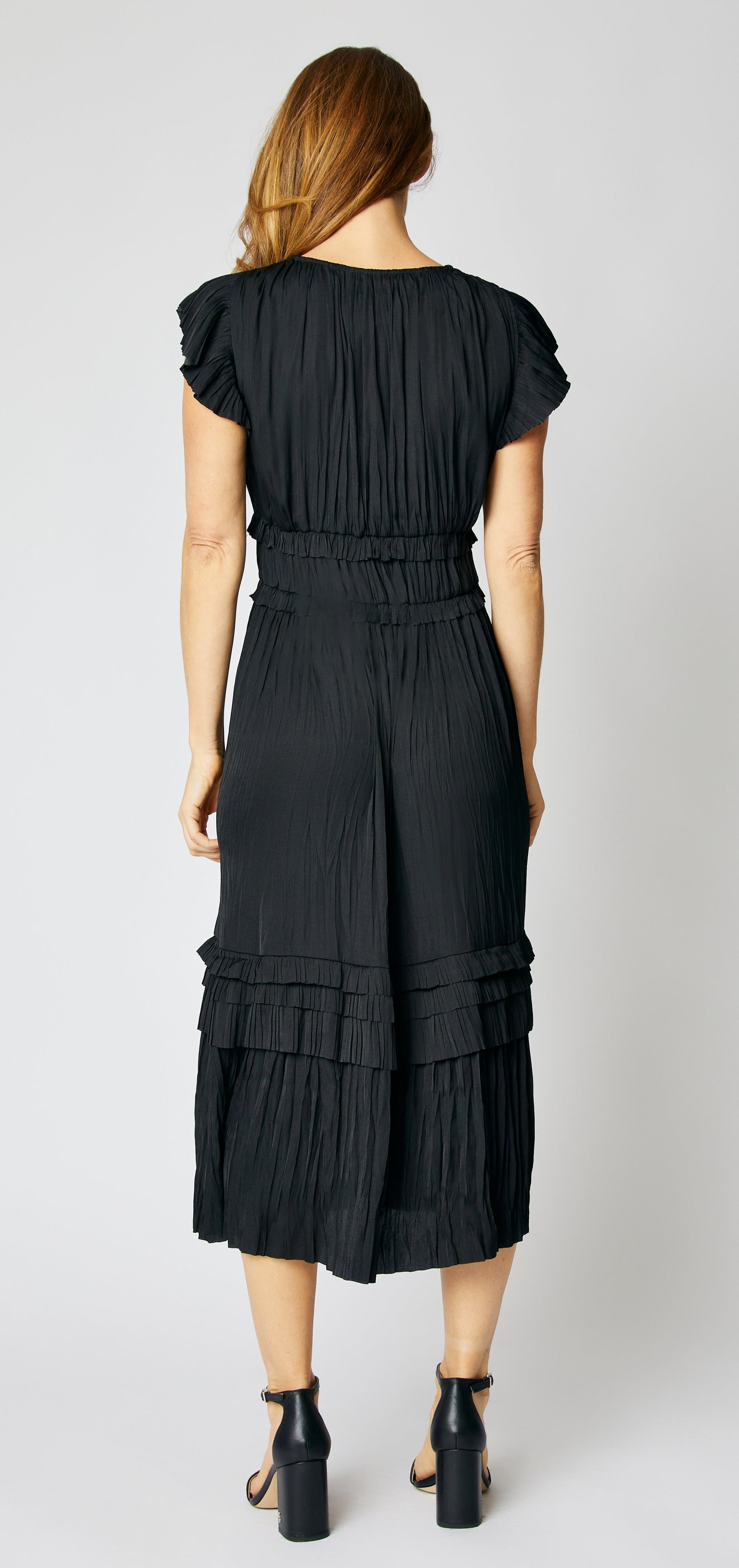 Solid Ruched Waist Dress