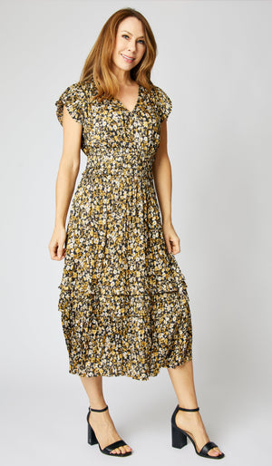 Floral Ruched Waist Dress