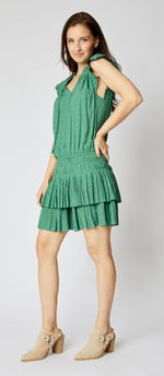 Jacquard Short Sleeve Drop Waist Dress - Jacqueline B Clothing