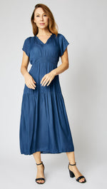 Ruched Short Sleeve Maxi Dress - Jacqueline B Clothing