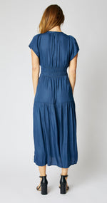 Ruched Short Sleeve Maxi Dress - Jacqueline B Clothing