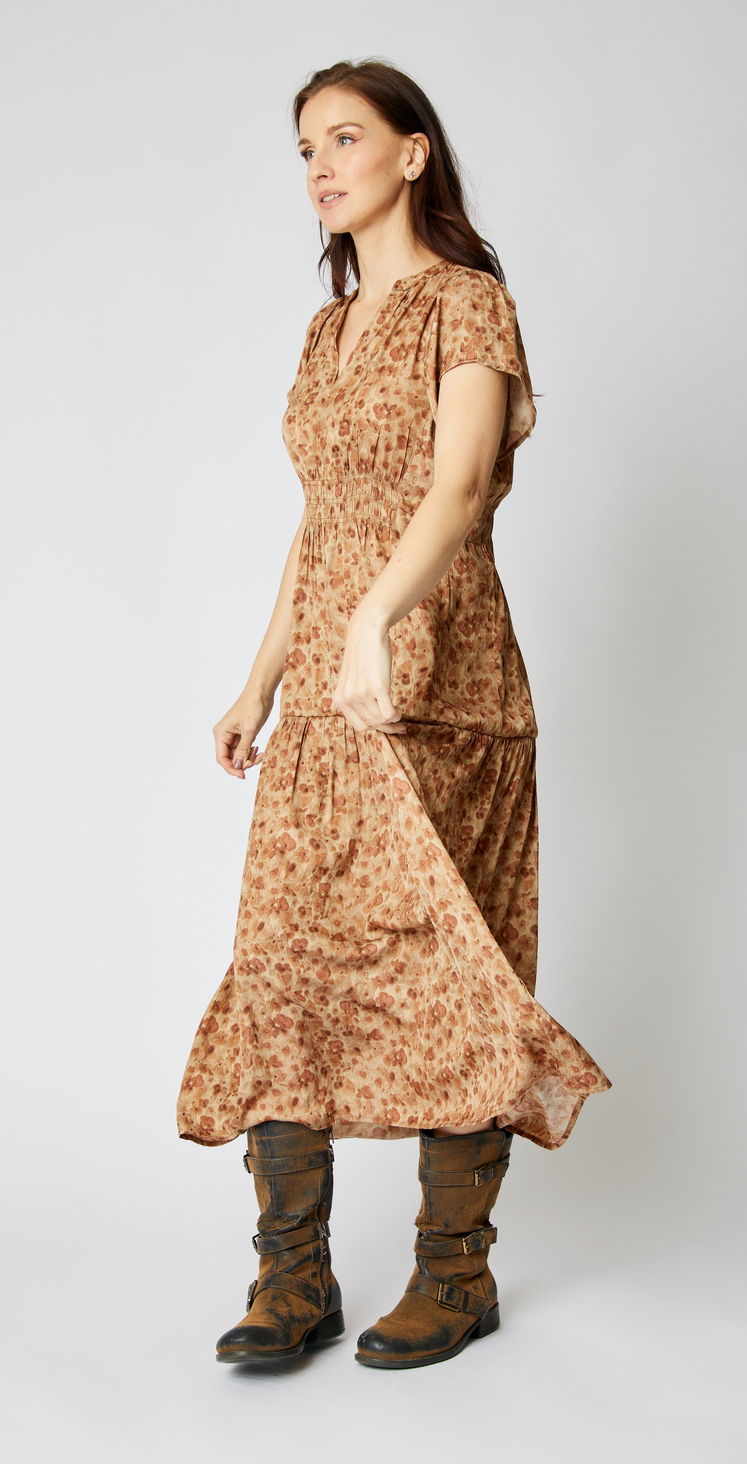 patterned ruched dress Bishop + Young