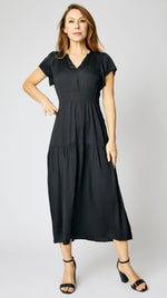 Ruched Short Sleeve Maxi Dress - Jacqueline B Clothing