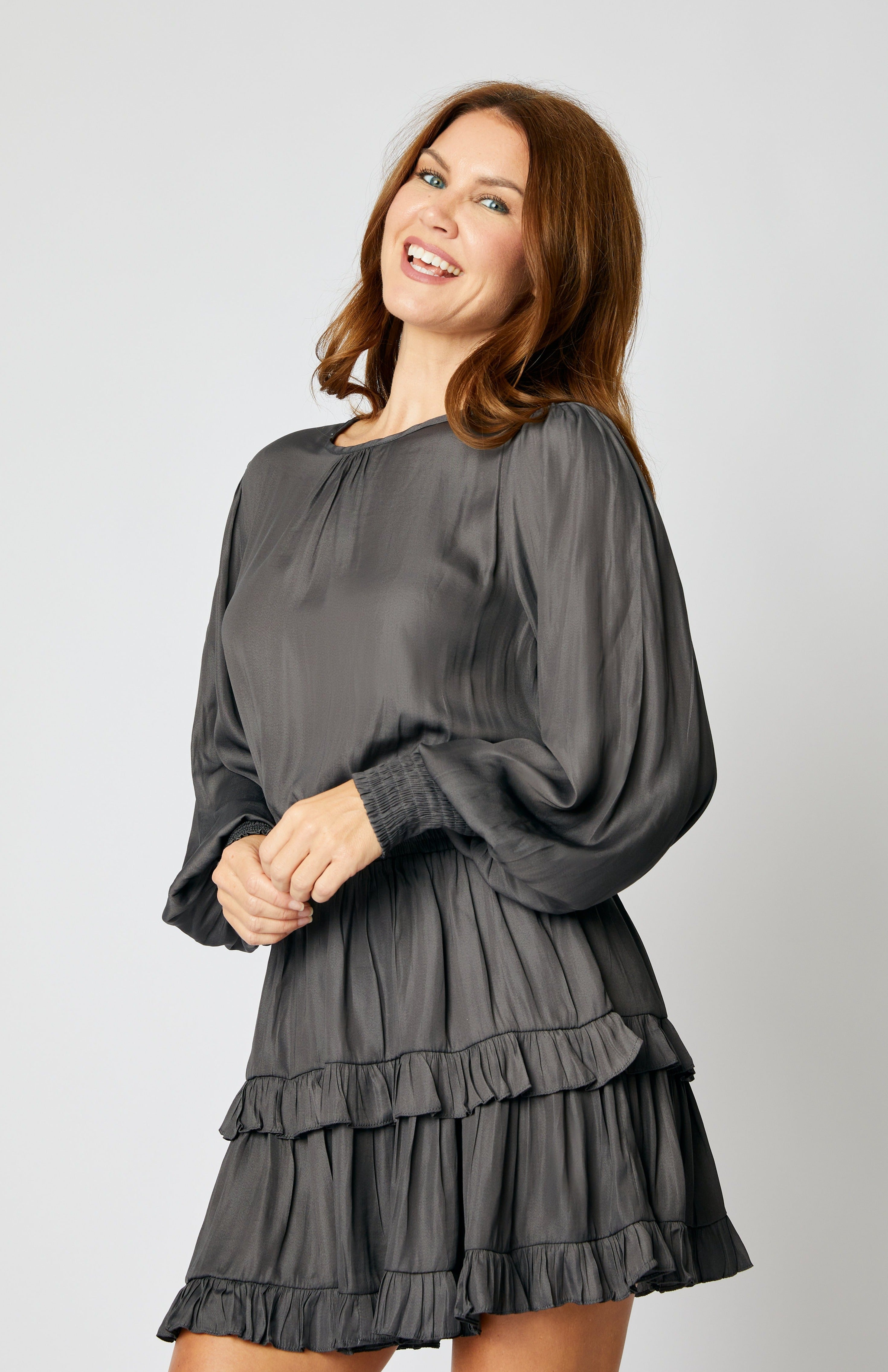 long sleeve jackie dress Black Tweed Long Sleeve Jackie Dress
