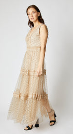 French Dotted Lace Long Dress